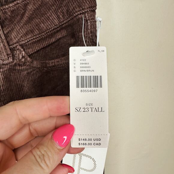 Anthropologie Pilcro The Yaya Mid Rise Corduroy Crop Kick Flare Jeans 23 Tall - Picture 14 of 16